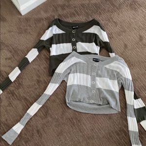 Cropped button up long sleeves